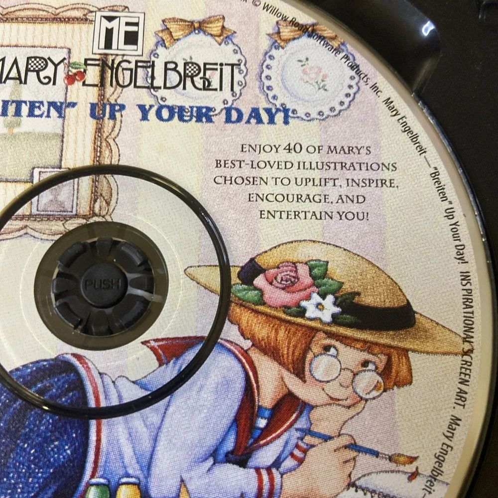 Mary Englebreit CD Rom Computer Screen Saver Breiten Up‎ Your Day 2000 Rare Art